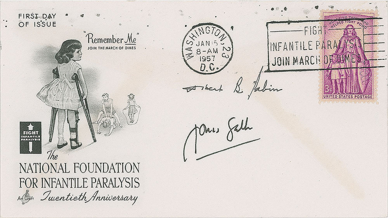 Lot 377 Jonas Salk and Albert Sabin First Day Cover