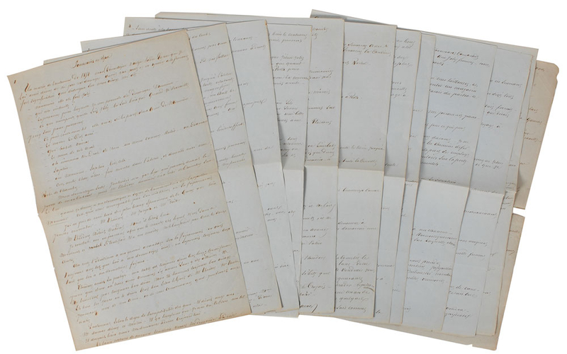 Lot 575 Alexandre Dumas, pere: Autobiographical manuscript by the author of The Count of Monte Cristo