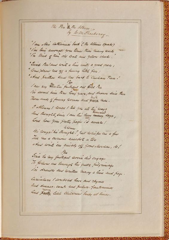 Lot 592 William Makepeace Thackeray: “My muse is the slowest of performers”