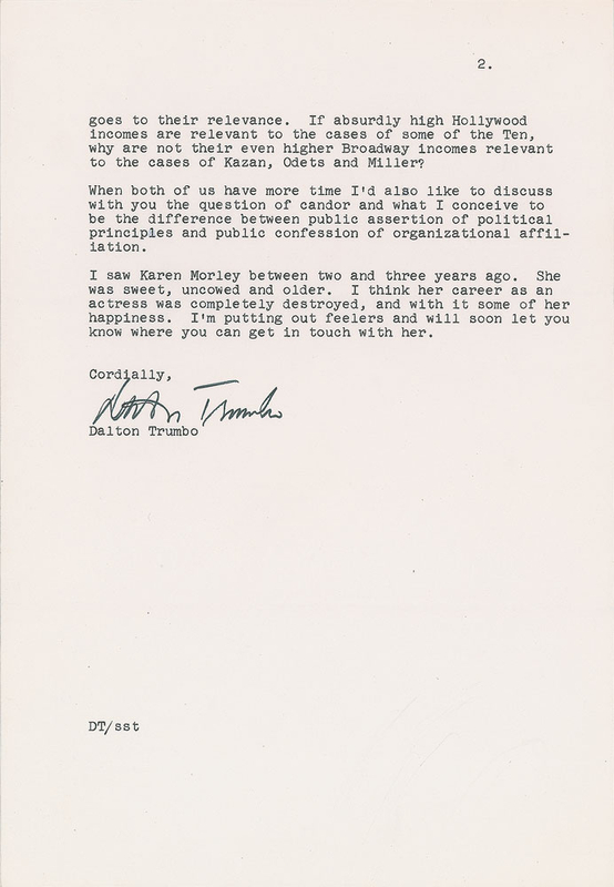 Lot 846 Dalton Trumbo: Recalling the 1947 hearings of the Hollywood 10