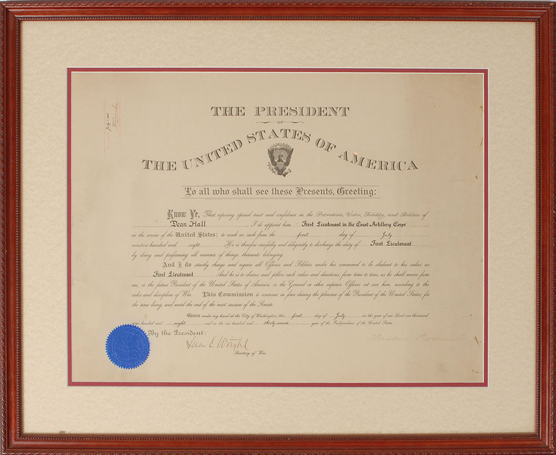 Lot 91 Theodore Roosevelt Signed Document