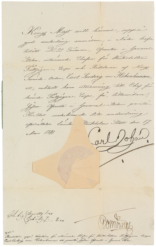 Lot 345 King Charles XIV John of Sweden Signed Document