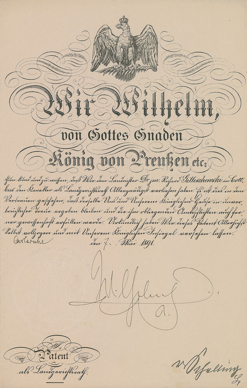 Lot 357 King Wilhelm II Signed Document