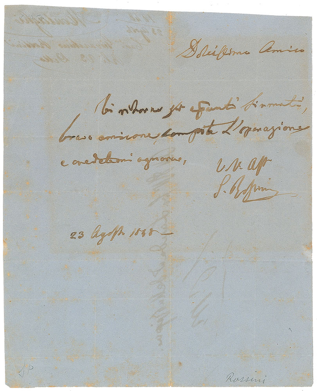 Lot 659 Gioacchino Rossini Handwritten Letter Signed