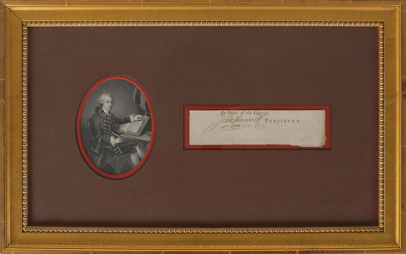 Lot 217 John Hancock: Quintessential Hancock signature