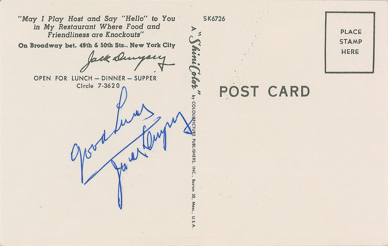 Lot 880 Jack Dempsey Postcards
