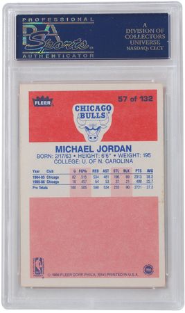Lot #884 Michael Jordan: Jordan?s sought-after 1986 Fleer rookie card - Image 2
