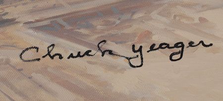 Lot #471 Chuck Yeager: Stunning original painting of Yeager?s Mach 1 flight - Image 2