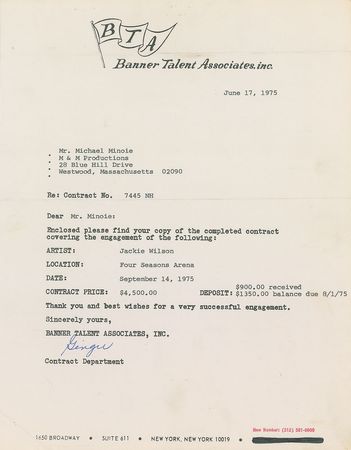 Lot #772 Jackie Wilson Signed Document - Image 2