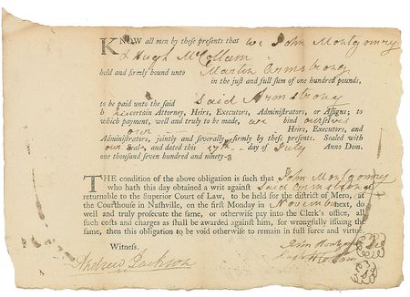 Lot #33 Andrew Jackson: Extremely early 1793