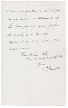 Lot #909 Abraham Lincoln: Lincolnâ€™s gratitude for 