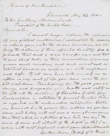 Lot #909 Abraham Lincoln: Lincolnâ€™s gratitude for 