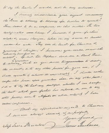 Lot #49 James Buchanan: His nation divided, the ex-president reflects: ?I should be a happy man were it not for the troubles of the country? - Image 1