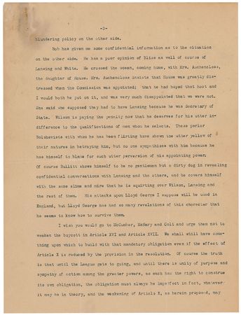 Lot #92 William H. Taft: “Wilson is paying the penalty now that he deserves for his utter indifference to the qualifications of men whom he selects” - Image 3