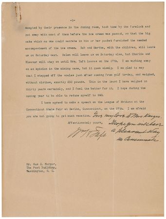 Lot #92 William H. Taft: “Wilson is paying the penalty now that he deserves for his utter indifference to the qualifications of men whom he selects” - Image 5