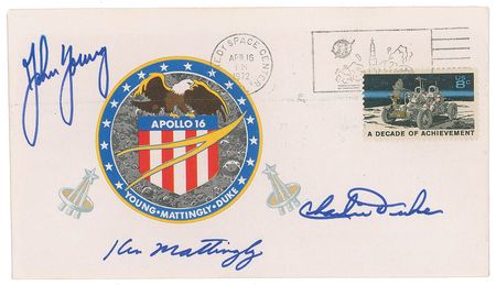 Lot #488 Apollo 16: Sought-after insurance cover from Young’s collection - Image 1