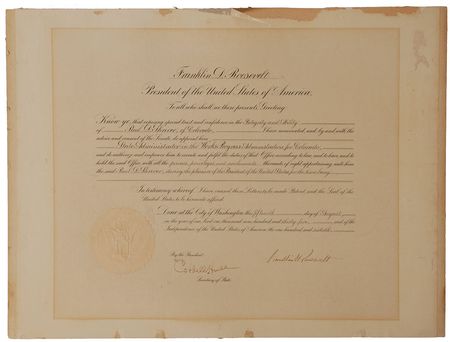 Lot #103 Franklin D. Roosevelt Signed Document - Image 1