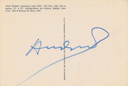 Lot #542 Andy Warhol Postcard - Image 1
