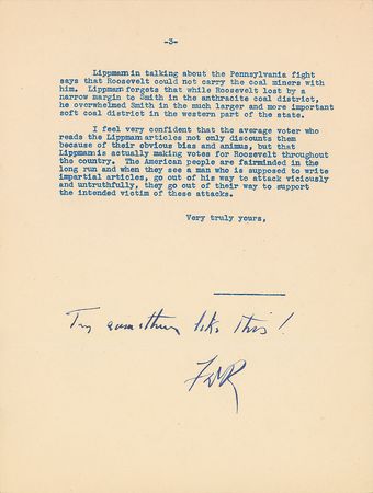 Lot #105 Franklin D. Roosevelt Typed Letter Signed - Image 1