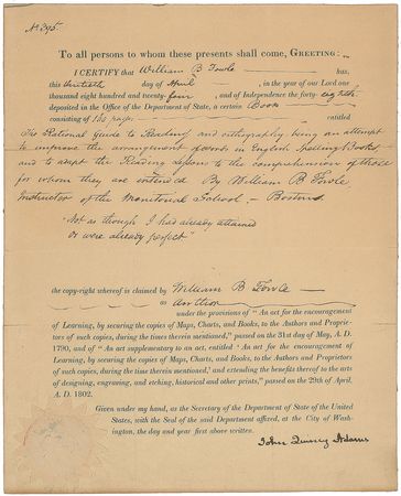 Lot #28 John Quincy Adams Signed Document