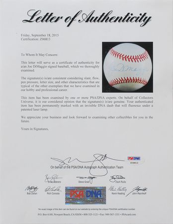 Lot #881 Joe DiMaggio Baseball - Image 2