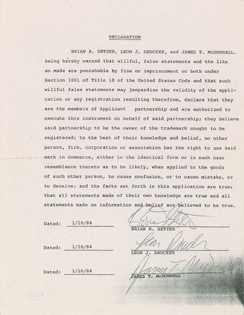 Lot #762 Stray Cats Signed Document - Image 1