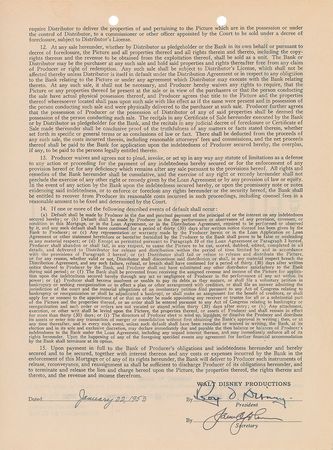 Lot #550 Roy O. Disney Signed Document - Image 1