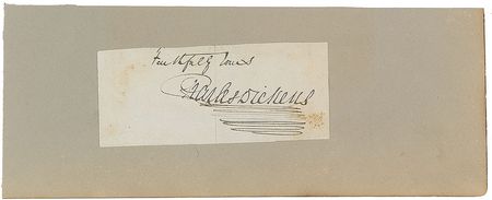 Lot #572. Charles Dickens Signature