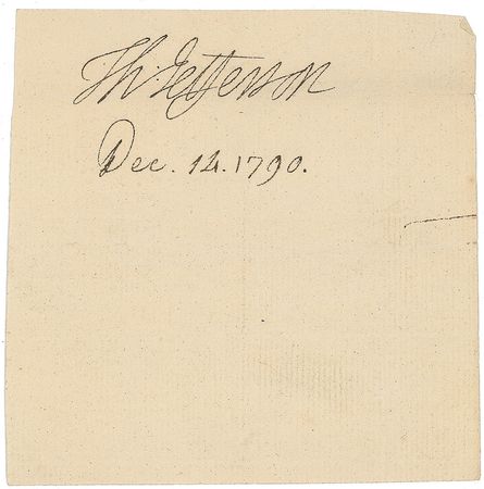 Lot #14 Thomas Jefferson: Choice 1790 Jefferson