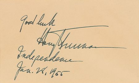 Lot #163 Harry S. Truman Signature - Image 1