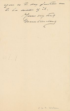 Lot #74 Grover Cleveland: “Subjection to any rate of tariff taxation, great or small, is alike violative of Democratic principle and Democratic good faith” - Image 3