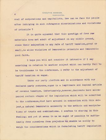 Lot #74 Grover Cleveland: “Subjection to any rate of tariff taxation, great or small, is alike violative of Democratic principle and Democratic good faith” - Image 7