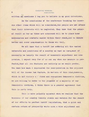 Lot #74 Grover Cleveland: “Subjection to any rate of tariff taxation, great or small, is alike violative of Democratic principle and Democratic good faith” - Image 9