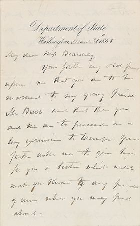 Lot #381 William H. Seward Handwritten Letter Signed - Image 1