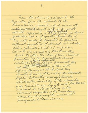 Lot #379 Glenn Seaborg Signed Manuscript - Image 3