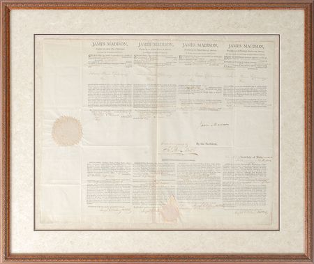Lot #19 James Madison: Signed in his first two