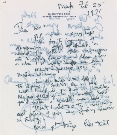 Lot #647 Thornton Wilder Handwritten Letter Signed - Image 1
