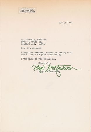 Lot #556 Floyd Gottfredson Sketch - Image 1