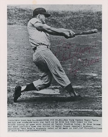 Lot #867 Roger Maris Signed Photograph - Image 1