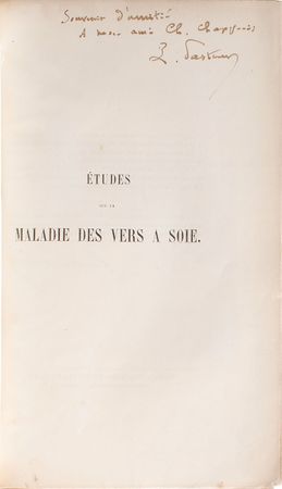 Lot #255 Louis Pasteur: Presentation copy of Pasteur’s important silkworm studies - Image 1