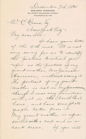 Lot #76 Benjamin Harrison Signed Letter - Image 1