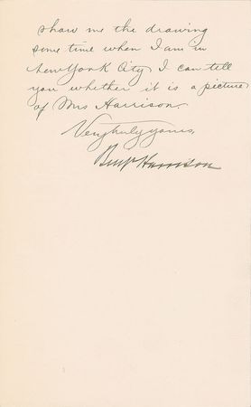 Lot #76 Benjamin Harrison Signed Letter - Image 2