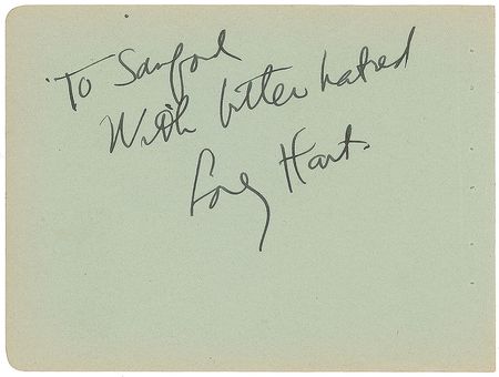 Lot #750 Richard Rodgers and Lorenz Hart Signatures - Image 1