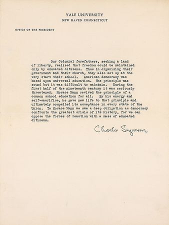 Lot #396 Yale University: Charles Seymour - Image 1