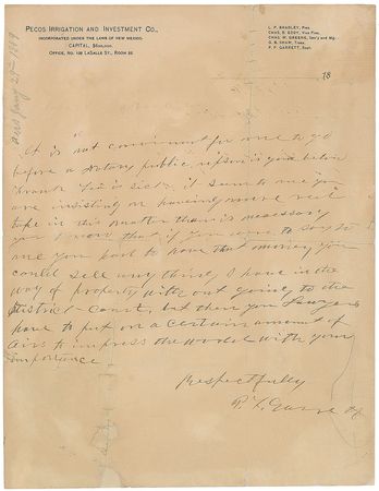 Lot #297 Pat Garrett: ?You lawyers have to put on a certain amount of airs to impress the world with your importance? - Image 2