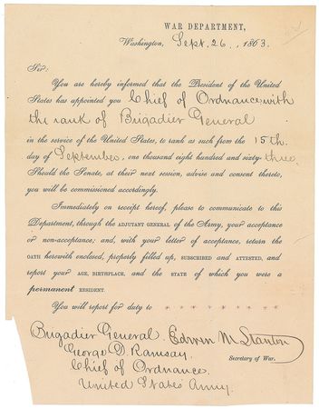 Lot #460 William T. Sherman Signed Document - Image 1