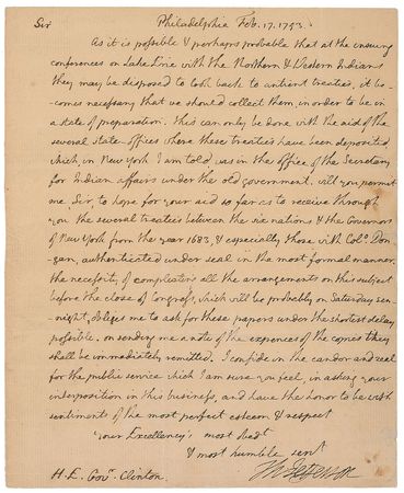 Lot #11 Thomas Jefferson: Secretary of State