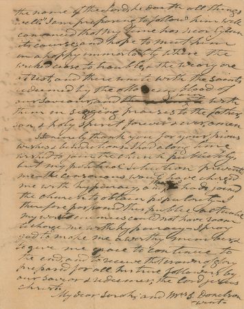 Lot #29 Andrew Jackson: “I had a long time wished to join the church publickly, but my political situation prevented me” - Image 3