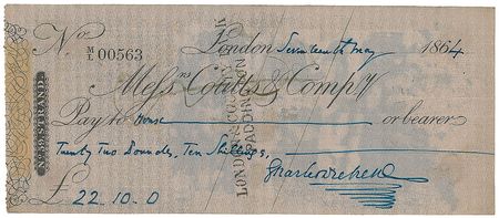 Lot #571. Charles Dickens Check
