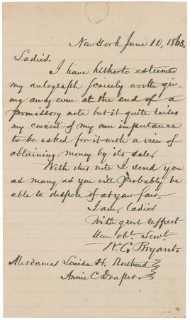 Lot #621 Edward Everett Hale and William Cullen Bryant Handwritten Letters Signed - Image 2